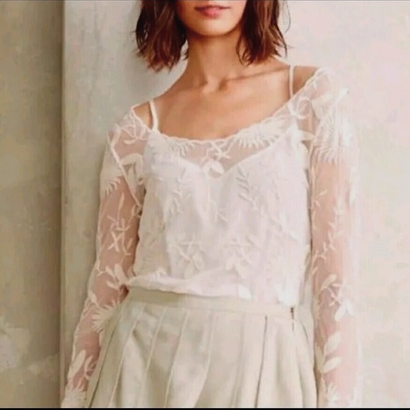 Anthropologie everleigh snow blossom lace - Picture 2 of 3